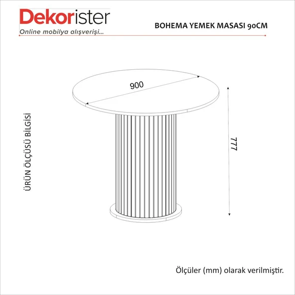 Dekorister Bohema Yemek Masası Aytaşı - Sepet 90cm - 7