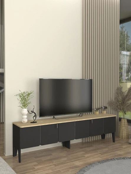 Dekorister Pedro Tv Sehpası Antrasit - Rota 180cm - 2