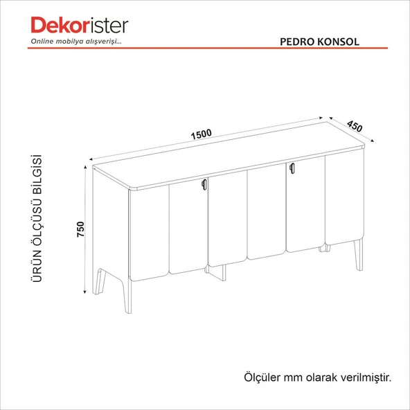 Dekorister Pedro Konsol Antrasit - Rota 150cm - 8