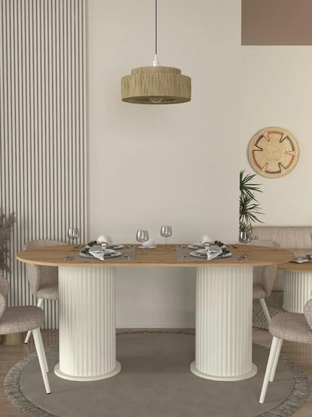 Dekorister Bohema Yemek Masası Aytaşı - Sepet 180cm - 2