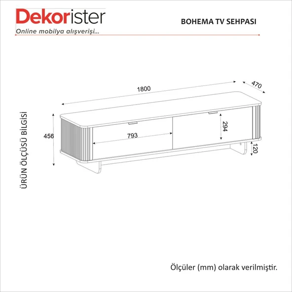 Dekorister Bohema Tv Sehpası Aytaşı - Sepet 180cm - 8