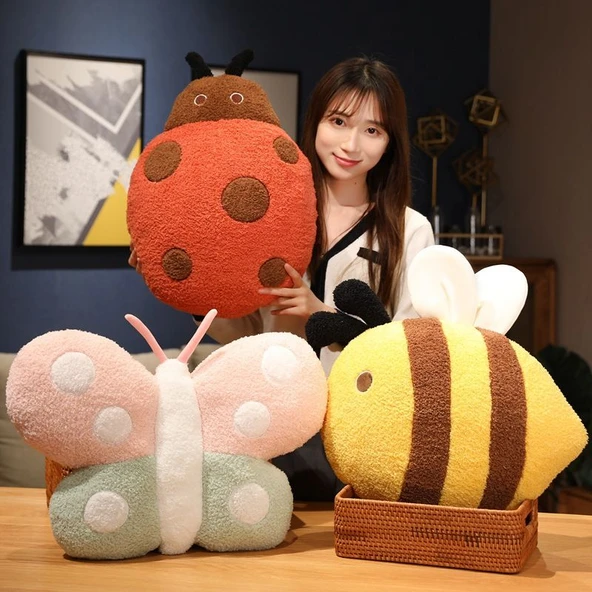 Arı Tasarımlı Peluş Yastık - 50cm - Arı - 2
