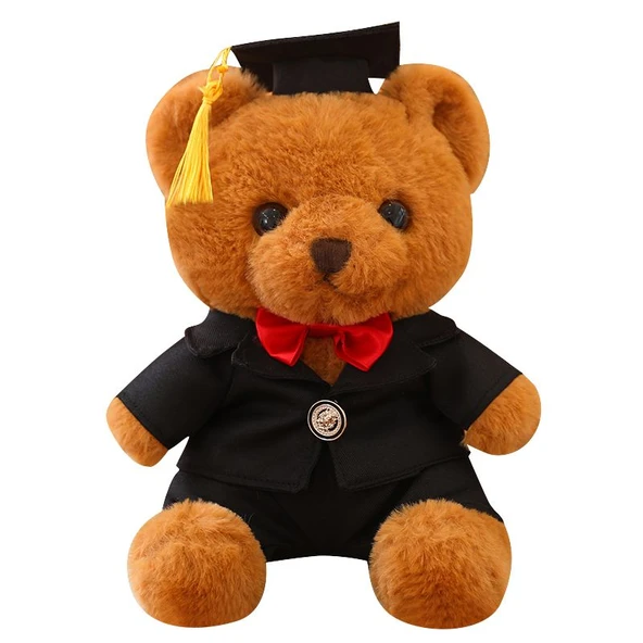 Çilek Aşkı Peluş Oyuncak Ayı - Deve Tüyü Takım Elbiseli 23cm - 12
