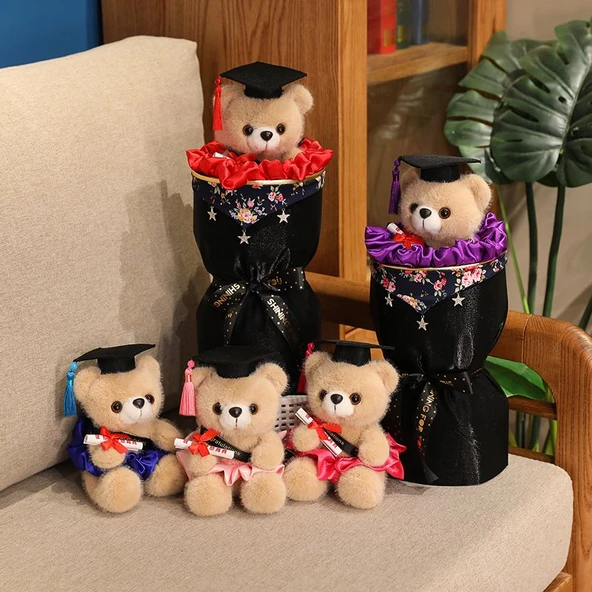 Ayıcık Peluş Oyuncak - Sarı Çiçek Tüplü - 38cm - 2