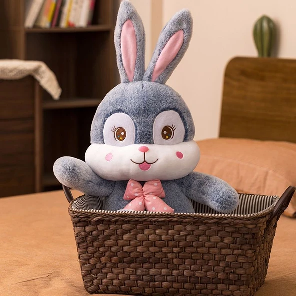 Mini Tavşan Peluş Oyuncak Bebek - Yıldızlı Mavi - 135cm