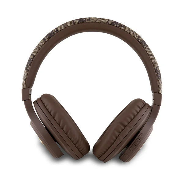 GUESS TONE ON TONE KULAK ÜSTÜ BLUETOOTH KULAKLIK PU 4G DESENLİ METAL YAZI LOGOLU KAHVERENGİ - 3
