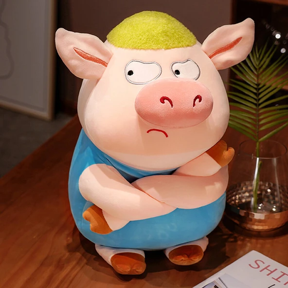 Peluş Oyuncak Domuz - Gri - 55cm - 12