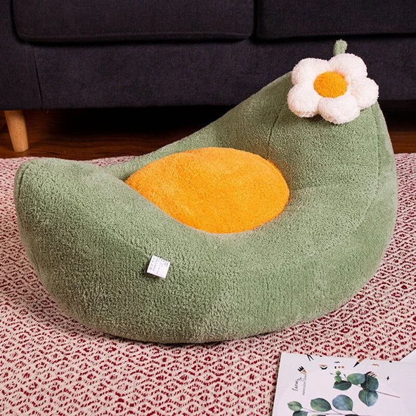 Peluş Bitki Yastık - Sarı - 55x45cm - 3