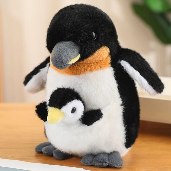 Anne ve Yavru Penguen Peluş Oyuncak - 25cm