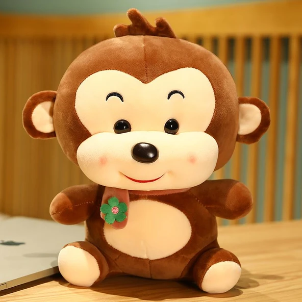 Atkılı Maymun Peluş Oyuncak - Kahverengi, 50cm