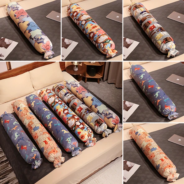 Peluş Şeker Uzun Yastık - Yıldız Ayı - 75cm - 8