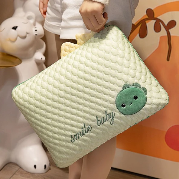 Hayvan Figürlü Buz Boncuklu Uyku Yastığı - Mavi Penguen 32x23cm - 8
