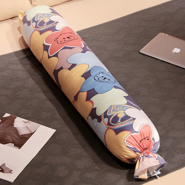 Peluş Şeker Uzun Yastık - Yıldız Ayı - 75cm