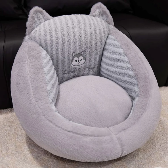 Ay Velvet Tavşan Tüyü Minder Peluş Oyuncak - Husky 45x30cm