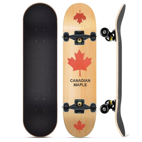 Kemik Tekerli Pro Kaykay Zımparalı Kaymaz Profesyonel Skateboard Abec 7