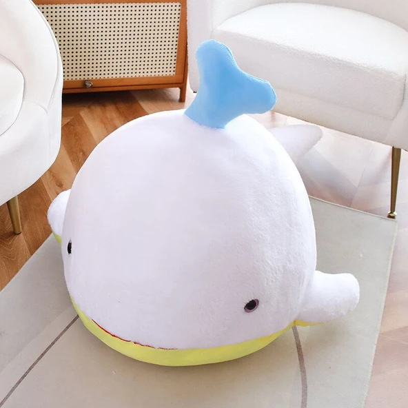Sevimli Balina Peluş Oyuncak - Gökkuşağı, 50cm - 4