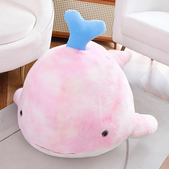 Sevimli Balina Peluş Oyuncak - Gökkuşağı, 50cm - 7