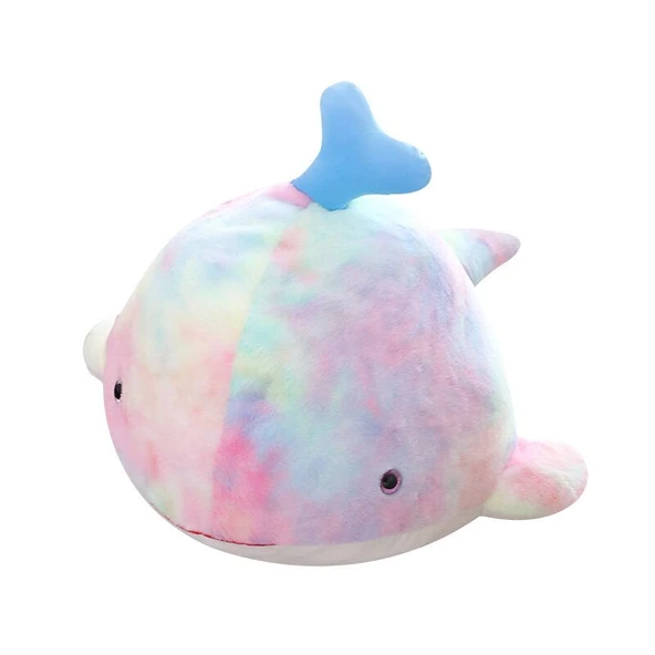 Sevimli Balina Peluş Oyuncak - Gökkuşağı, 50cm - 12