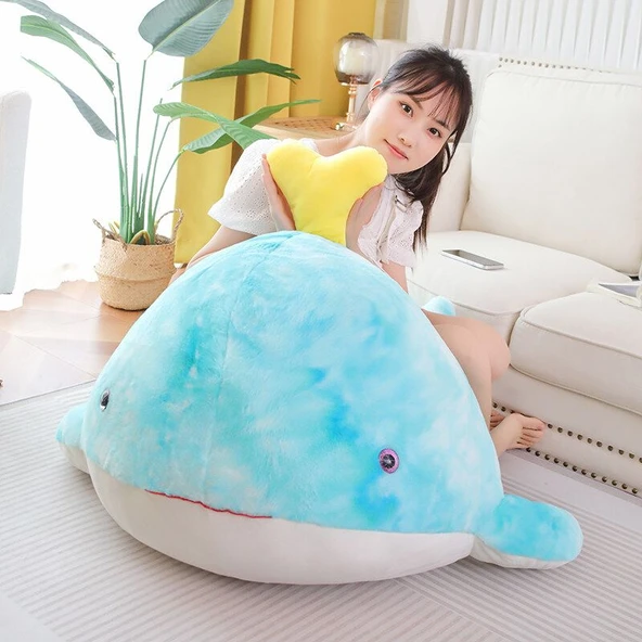 Sevimli Balina Peluş Oyuncak - Gökkuşağı, 50cm - 10
