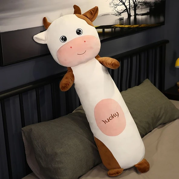 Sevimli İnek Uzun Yastık Peluş Oyuncak - 60cm