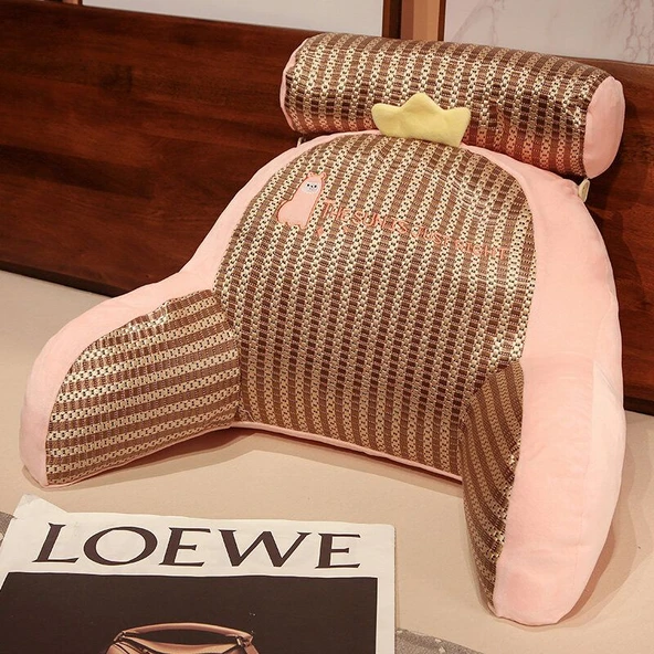 Soğutucu Mat Yatak Başlığı Minder Peluş Oyuncak - Pembe Alpaka 70cm