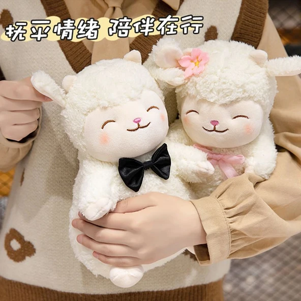 Çiçek Tutan Peluş Koyun Oyuncak - 35cm - 2