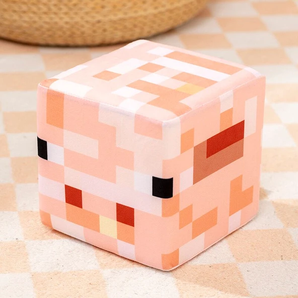 Minecraft TNT Çim Blok Peluş Oyuncak - Gri Beyaz 20cm - 4