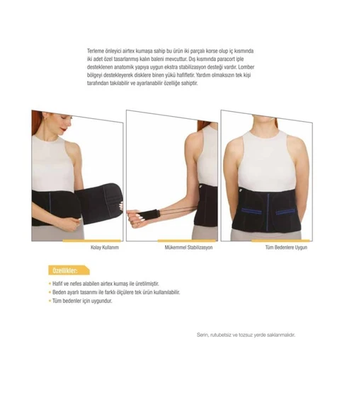 Özel tasarlanmış Destekleyici Elastik Lumbocomfort Unisex Bel fıtığı ve Karın Korsesi - 3