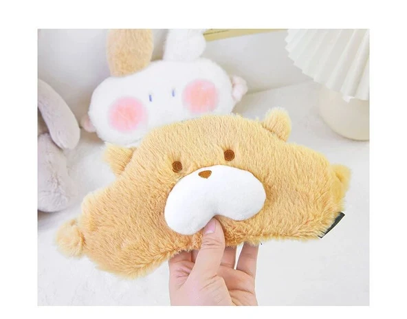 Peluş Uyku Göz Maskesi - Sarı - Tek Boyut - 12