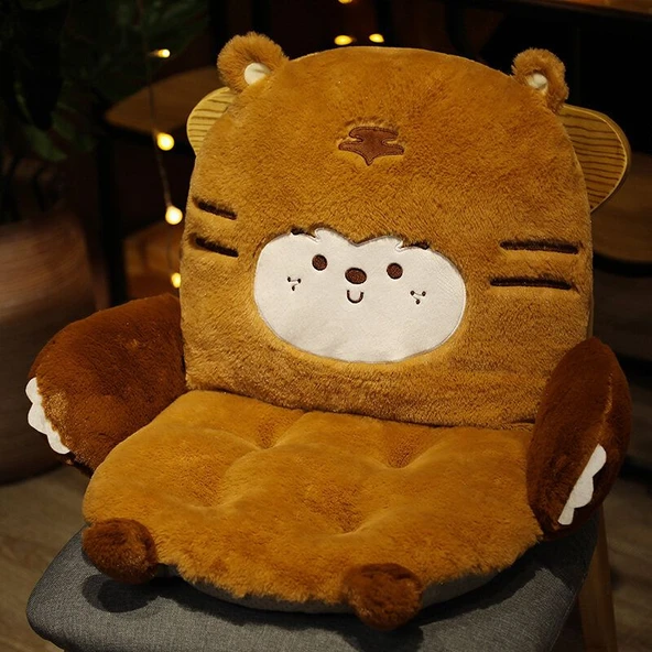 Tavşan Kürkü Desenli Koltuk Minderi - Küçük Panda - 55x40cm - 5