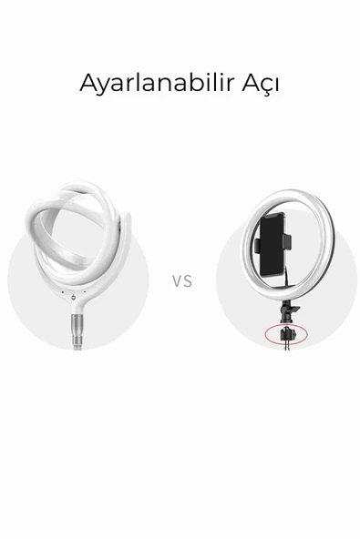 Fuchsia ZP06 Ayarlanabilir Açılı Bluetooth 4.2 Dokunmatik Kontrollü Tripodlu Selfie Işığı - Resim 5