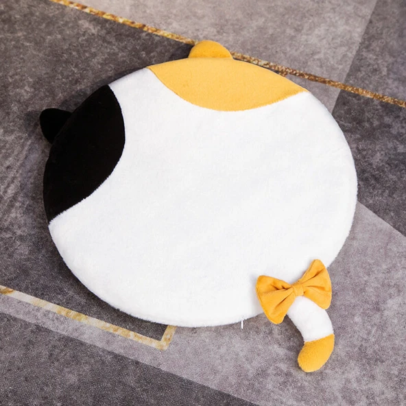 Yutu Kadife Üç Renkli Kedi Hafızalı Köpük Oturma Minderi 40cm