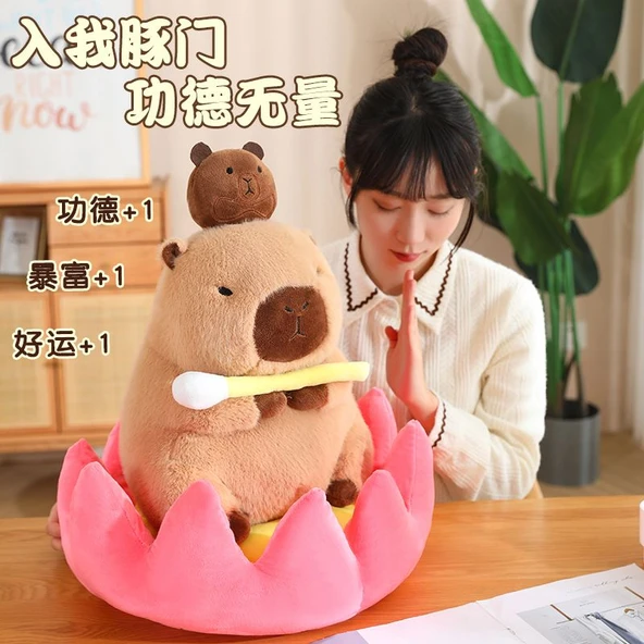 Lotus Kapibara Peluş Oyuncak - Lotus ve Kapibara Büyük Boy - 8