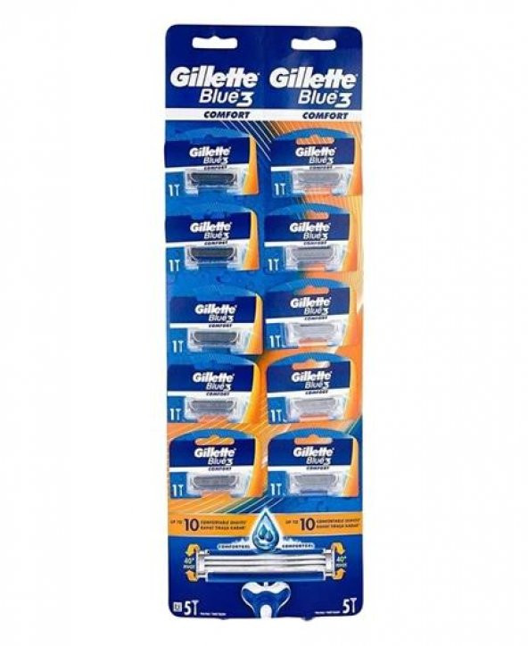 Gillette Blue 3 Comfort Tıraş Bıçağı Kartela 10lu