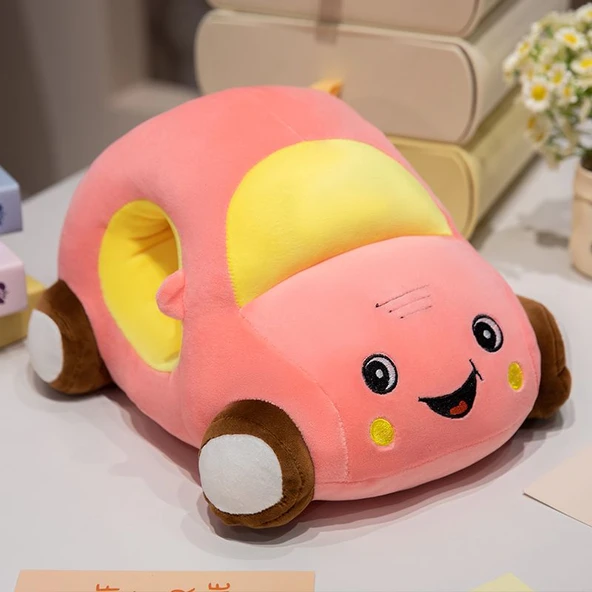Araba Seyahat Yastığı Peluş Oyuncak - Pembe - 33x20x18cm