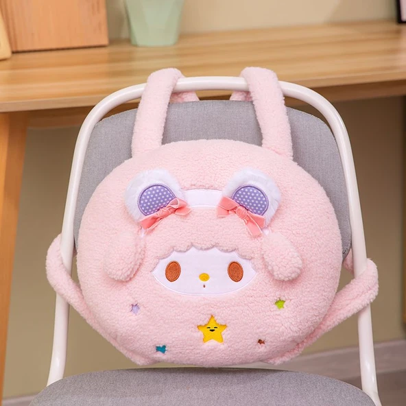 Peluş Koyun Sırt Çantası - 33x35cm - 5
