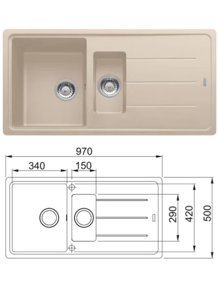 Franke BFG 651-97/Active Plus Doccia 2.0 Eviye Armatür Seti (Avena) - 2