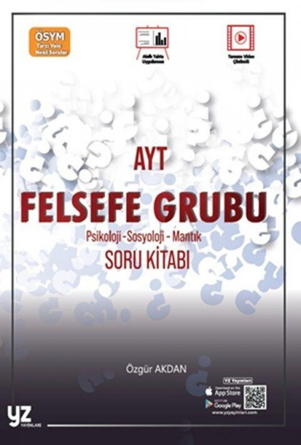 AYT Felsefe Grubu Soru Kitabı YZ Yayınları