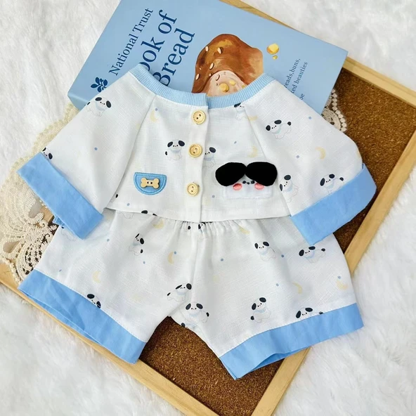 40cm Oyuncak Bebek için Karga Desenli Pijama - Resim 5