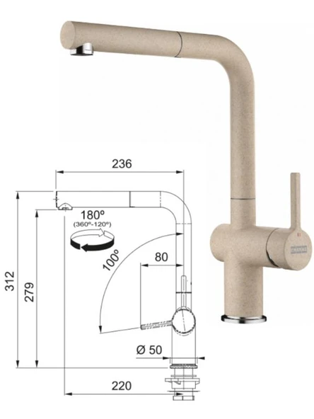 Franke BFG 651-97/Active Plus Doccia 2.0 Eviye Armatür Seti (Avena) - 3
