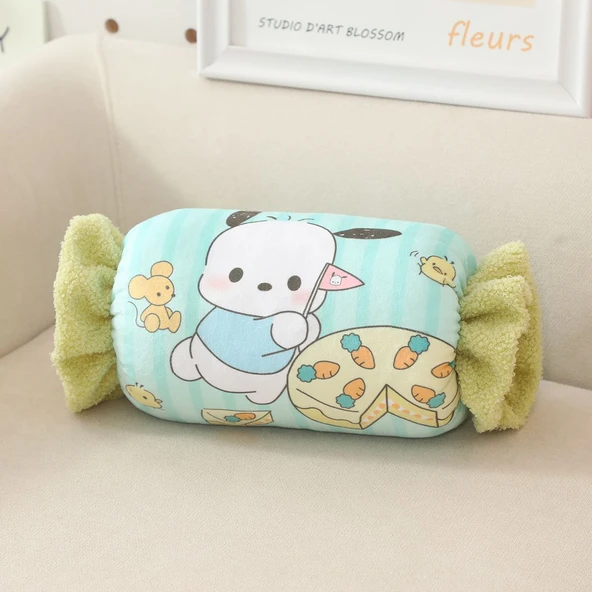 Çizgi Film Şeker Peluş Yastık El Isıtıcı - Pacha Köpek - 22x40cm