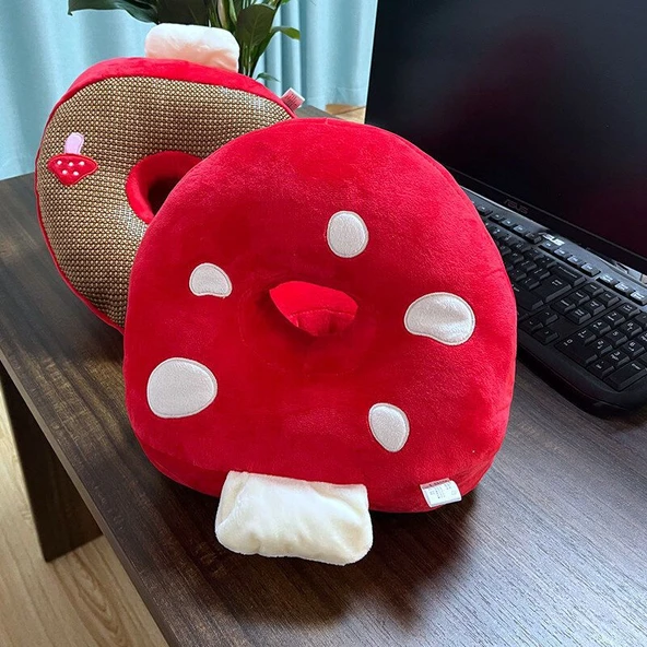 Çizgi Film Desenli 30cm Peluş Uyku Yastığı - Beş Petal Çiçek - 6