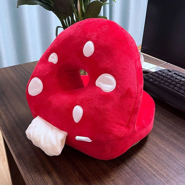 Çizgi Film Desenli 30cm Peluş Uyku Yastığı - Beş Petal Çiçek - 7