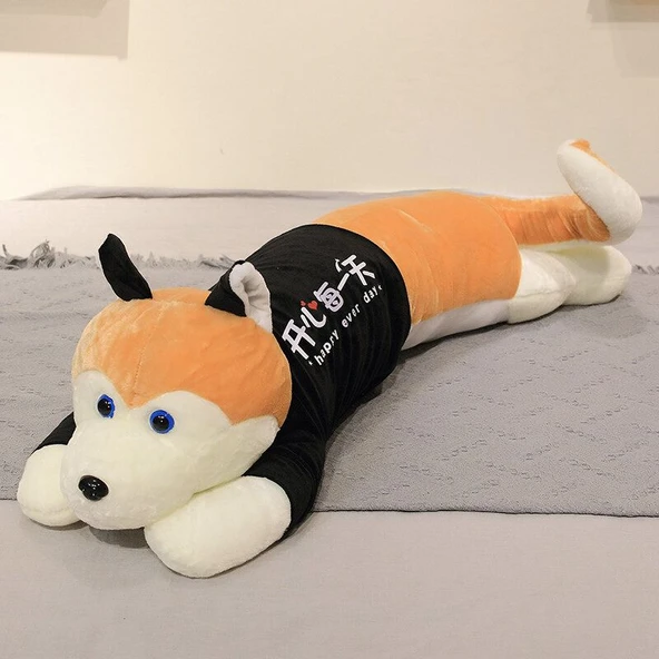 Huskie Peluş Oyuncak - Sarı Kapüşonlu - Kaixin Mei Yi Tian - 120cm