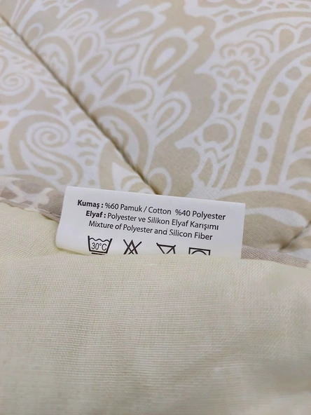 Merinos Hazel Pamuklu Tek Kişilik Yorgan-Bej Ekru - 3