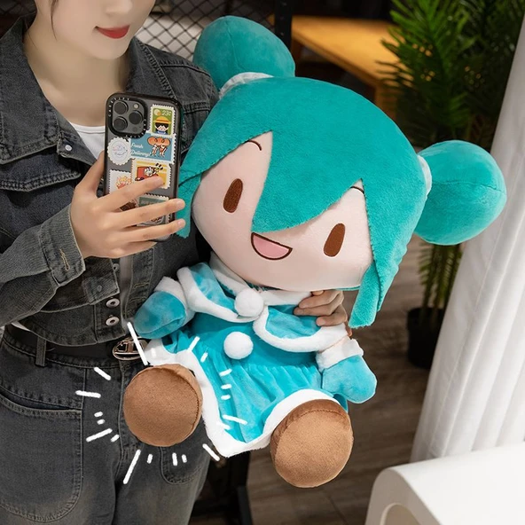 Hatsune Miku Anime Peluş Oyuncak Bebek - Klasik Gök Mavisi, 25cm - 10