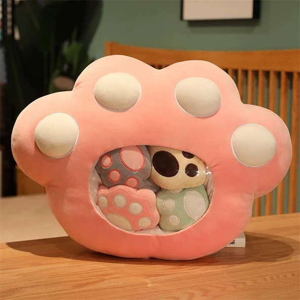 Kedi Pati Cep Yastık Peluş - Pembe - 50cm - 9