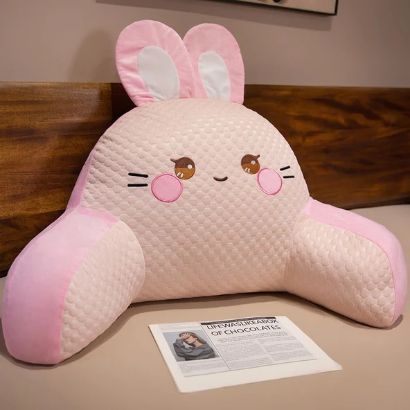 Hayvan Figürlü Buz Boncuklu Peluş Bel Destek Yastığı - Dinozor 80x45 cm - 6