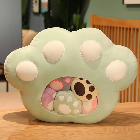 Kedi Pati Cep Yastık Peluş - Pembe - 50cm - 5