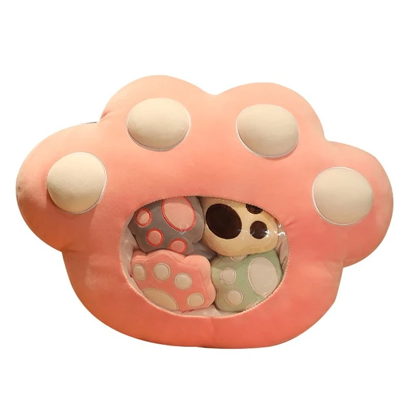 Kedi Pati Cep Yastık Peluş - Pembe - 50cm - 8